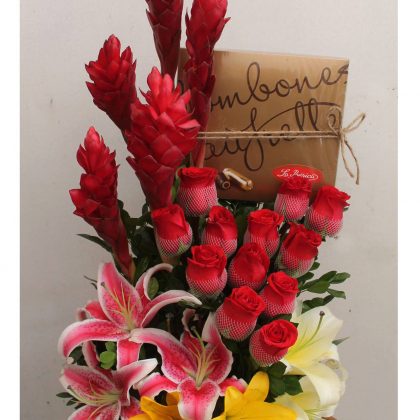 rosas con chocolate