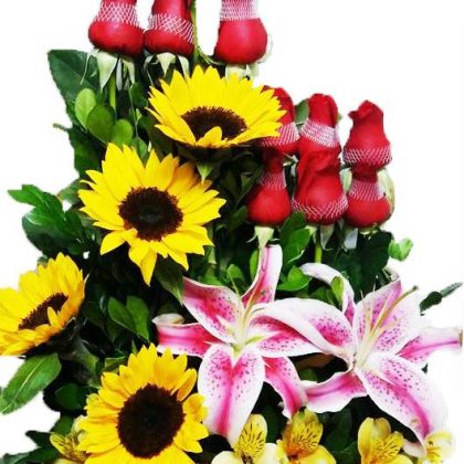 arreglo con girasol