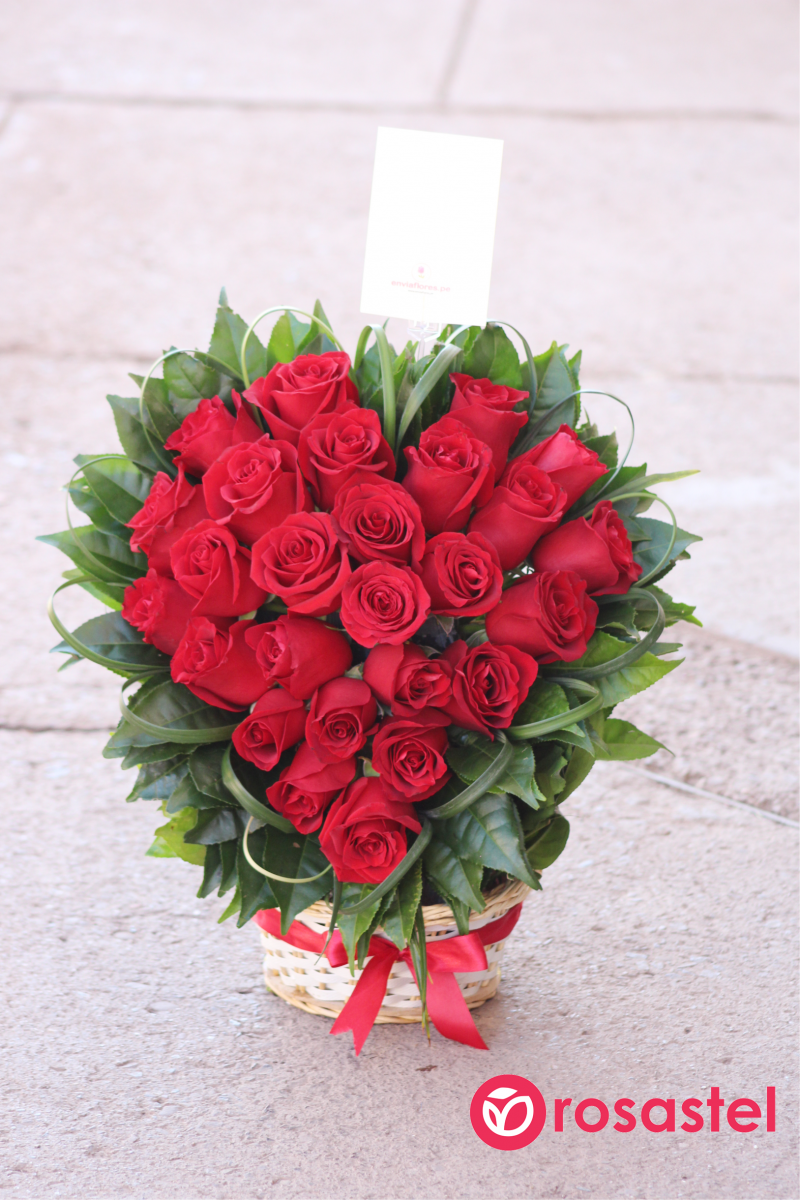 corazón de rosas