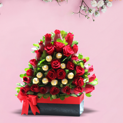 corazón con chocolate ferrero